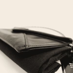 Chanel Rare Black Leather Mademoiselle Postcard Envelope Bag